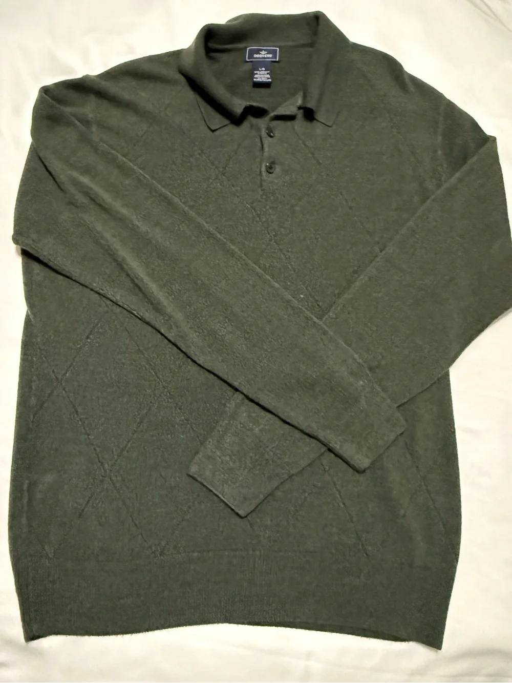 Dockers Men's Olive Green V-Neck Polo Sweater